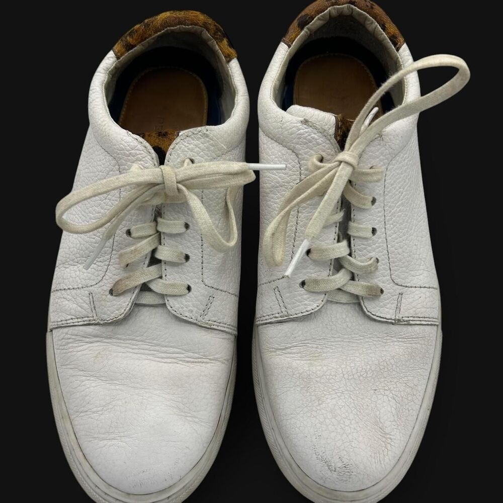 Peter Millar Women's White Trainers with Leopard Accent